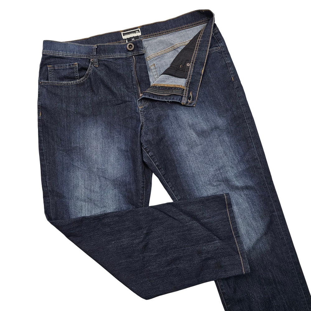 TravisMathew Jeans Mens 38x29 Blue Straight Leg Stretch Casual Classic Denim